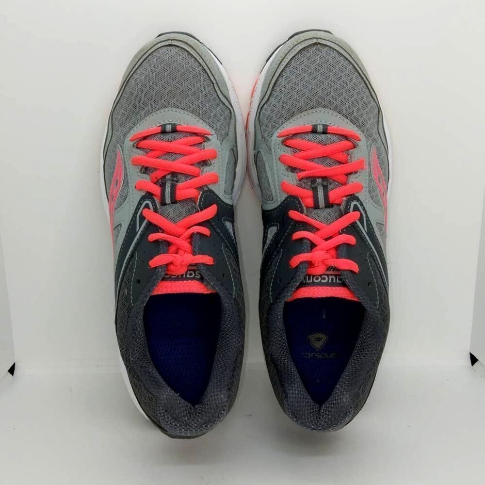 Saucony Grid Cohesion 10 Women's Pre-owned Gray/Coral Running Sneakers - sz. 10 - Picture 3 of 6